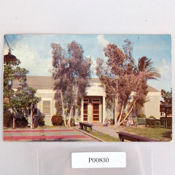Vintage Other - Community Center Fort Pierce Florida 1960s Postcard FL PC 1963 Lusterchrome